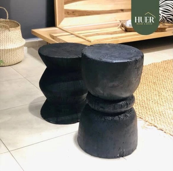 TABURETE CEDRO QUEMADO M