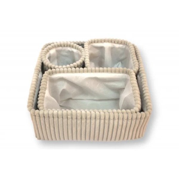 SET X4 CANASTOS GRIS CLARO