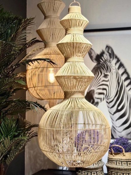 LAMPARA DE RATTAN 100CM H