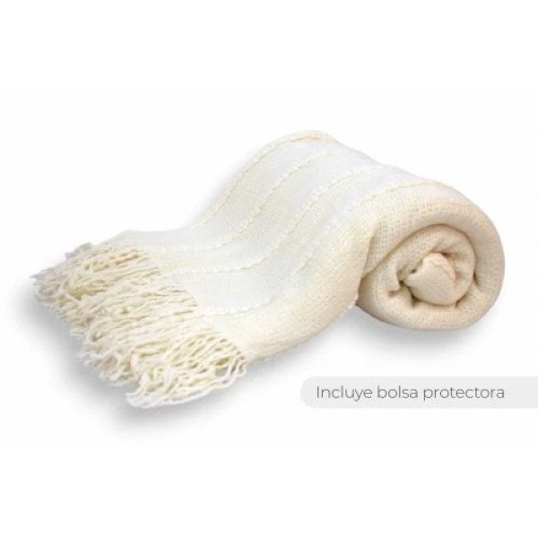 MANTA LISA BLANCA 130X170