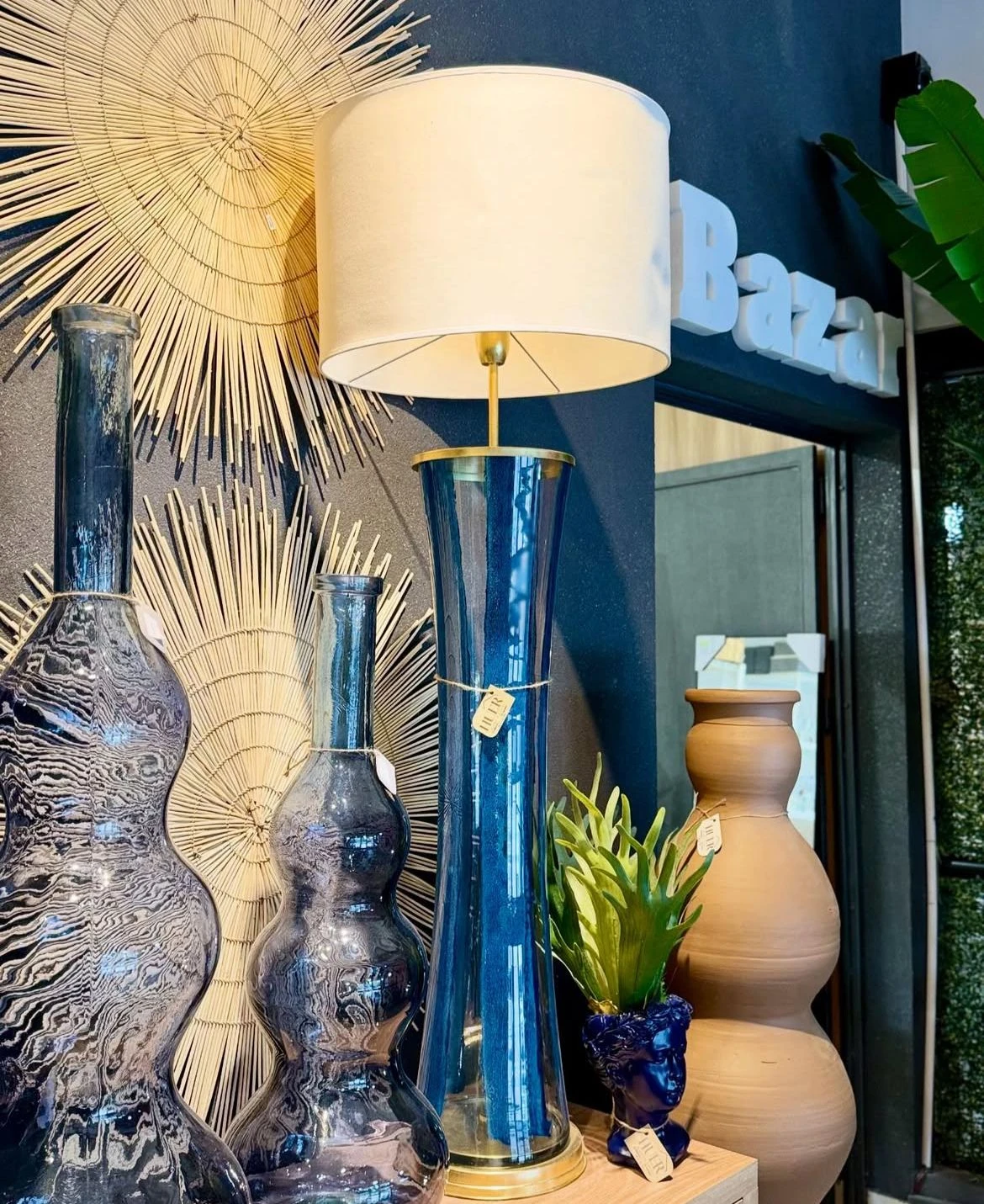 LAMPARA XXL AZUL  140X40 CM