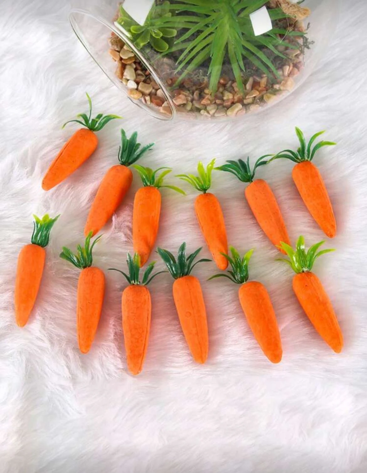 SET X12 ZANAHORIAS MINI DECORATIVAS 6.5 CM