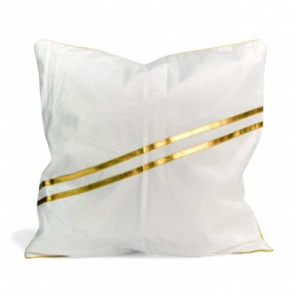 ALMOHADON BLANCO CON DORADO 45X45