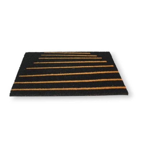 FELPUDO COCO 40X60 NEGRO CON LINEAS NATURALES