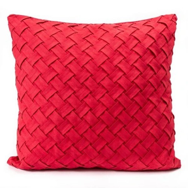 ALMOHADON TRENZADO ROJO 43X43