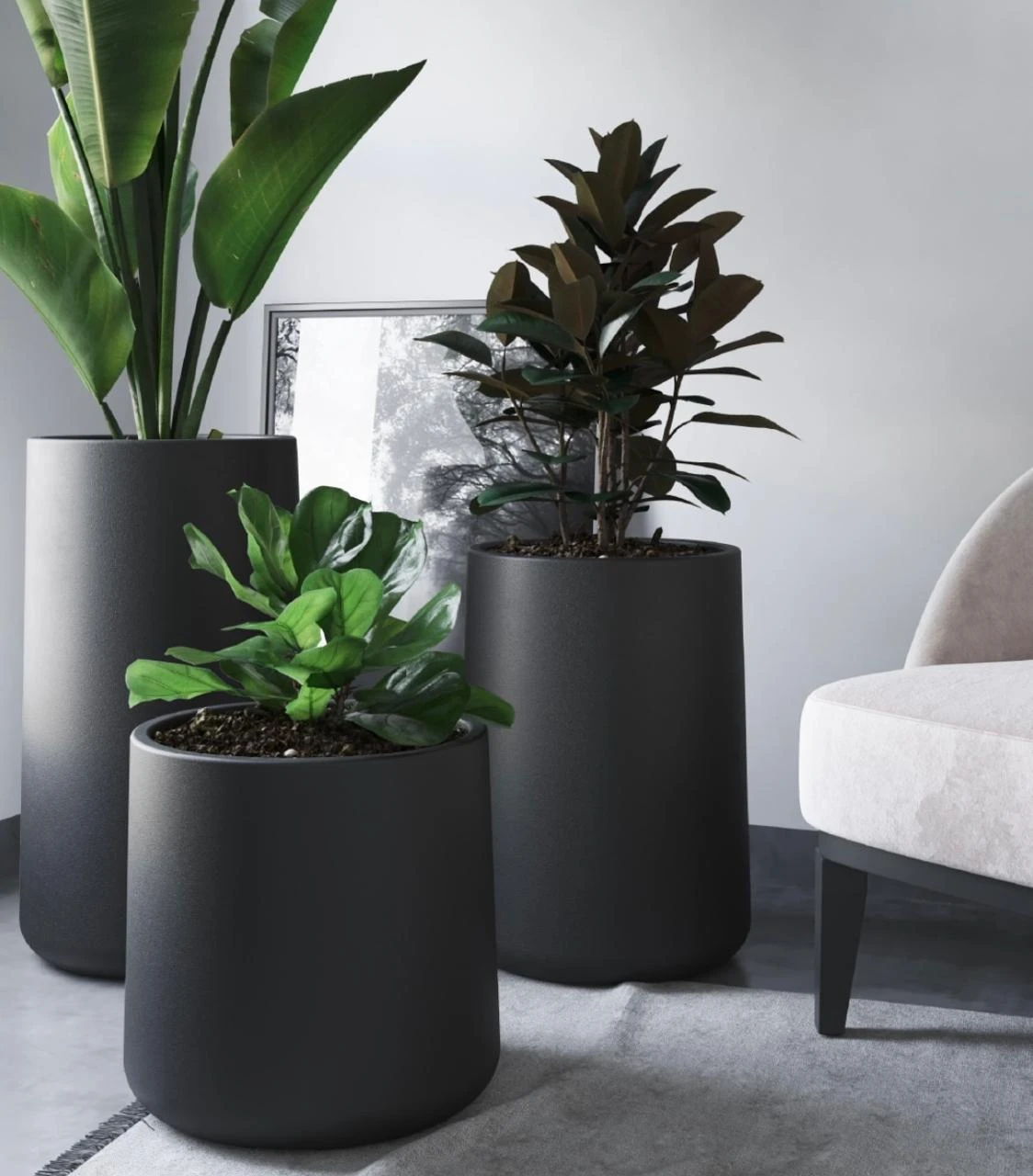 MACETA MISIONERA NEGRA 55 CM